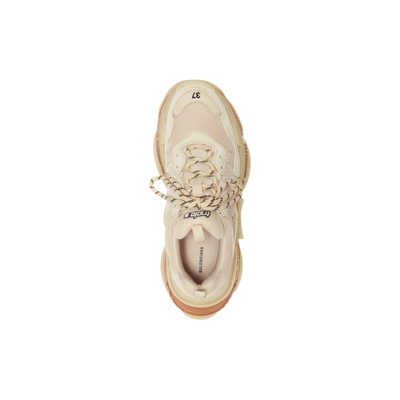 BALENCIAGA WOMEN'S TRIPLE S CLEAR SOLE SNEAKER IN BEIGE- Dust bag not included - Picture 5 of 6